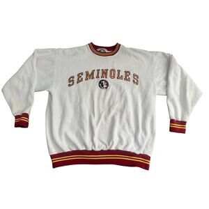Vintage 90s Florida State Seminoles Embroidered Mens Large Crewneck Sweatshirt